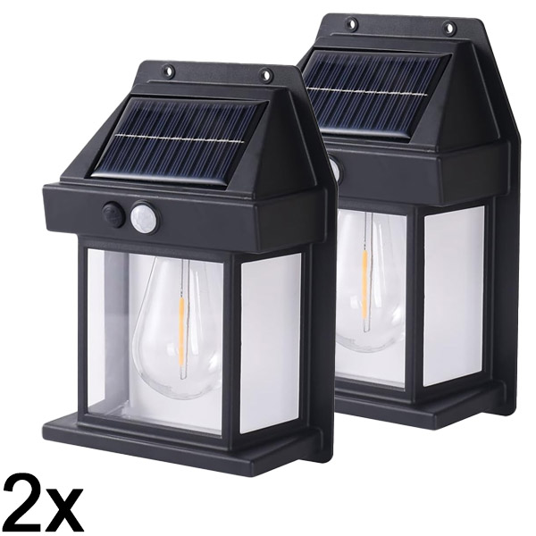 2x Zewnętrzna lampa solarna z czujnikiem ruchu | FLUXLAMP