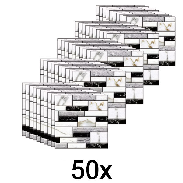 5x Naklejki ścienne 3D o wyglądzie marmuru (10 sztuk) | MARBLEBLOCKS