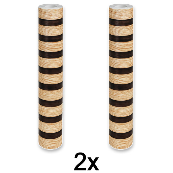 2x Elegancka naklejka ścienna z efektem drewna | LINEWALL