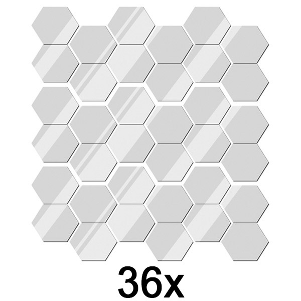 3x Lustrzane naklejki ścienne (zestaw 12 sztuk) | HEXAGEM