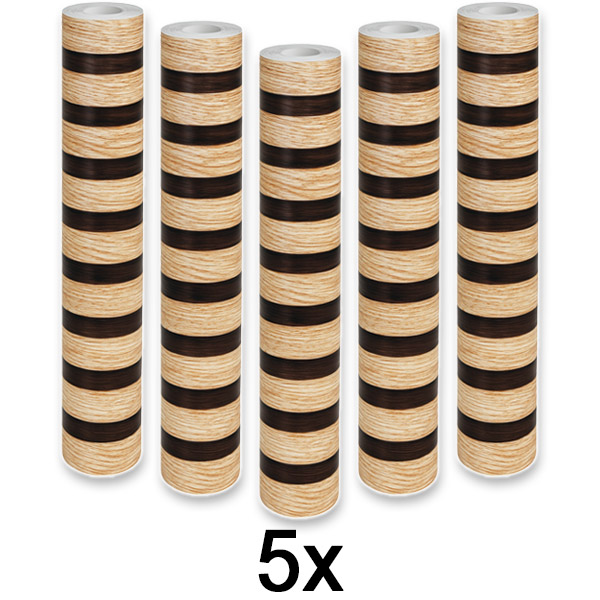 5x Elegancka naklejka ścienna z efektem drewna | LINEWALL